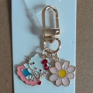 Kitty and Daisy Charm Keychain